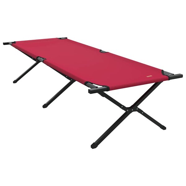 vidaXL Lit de camping pliant Rouge Tissu Oxford