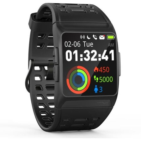 WEE PLUG Explorer 3s Montre Connectée - GPS - Cardio - Bluetooth - Multisports - IP68 - Noir