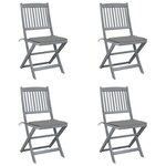 vidaXL Chaises pliables d'extérieur lot de 4 et coussins Bois d'acacia