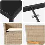 vidaXL Ensemble de salle à manger pour jardin 3 Pièces Beige Poly rotin