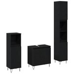 vidaXL Ensemble de mobilier de salle de bain 3 Pièces Chêne noir