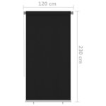vidaXL Store roulant d'extérieur 120x230 cm Noir