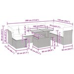vidaXL Salon de jardin avec coussins 9 Pièces beige résine tressée