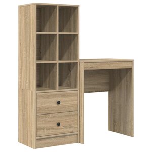 vidaXL Bureau avec tiroir avec étagère 2 Pièces Chêne Sonoma