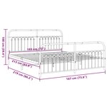 vidaXL Cadre de lit métal sans matelas avec pied de lit noir 183x213cm