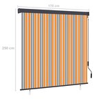 vidaXL Store roulant d'extérieur 170x250 cm Jaune et bleu