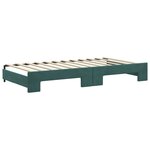 vidaXL Lit de jour et gigogne et tiroirs vert foncé 100x200 cm velours
