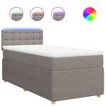 vidaXL Sommier à lattes de lit avec matelas Taupe 90x190 cm Tissu