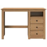 Bureau table poste de travail meuble d'ordinateur informatique étude Panama 112 x 45 x 75 cm bois massif de pin brun 02_0023930