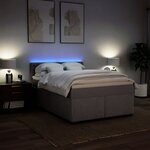 vidaXL Sommier à lattes de lit avec matelas Taupe 160x200 cm Tissu