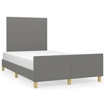 vidaXL Cadre de lit avec tête de lit gris foncé 120x190 cm tissu
