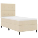 vidaXL Lit à ressorts avec matelas Crème 90 x 190 cm tissu