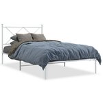 vidaXL Cadre de lit métal sans matelas et tête de lit blanc 100x190 cm