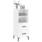 vidaXL Buffet Blanc brillant 34 5x34x90 cm Bois d'ingénierie