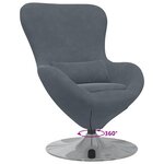 vidaXL Fauteuil œuf Gris foncé 63 x 73 x 90 cm Velours