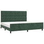 vidaXL Cadre de lit sans matelas vert foncé 200x200 cm velours