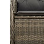 vidaXL Chaises inclinables de jardin lot de 2 et coussins gris rotin