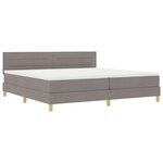 vidaXL Lit à ressorts avec matelas Taupe 200 x 200 cm tissu