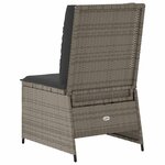 vidaXL Canapé de jardin avec coussin Gris Poly rotin