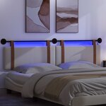 vidaXL Tête de lit suspendue Avec lumière LED Gris nuage PU antique