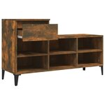 vidaXL Armoire à chaussures Chêne fumé 102x36x60 cm Bois d'ingénierie