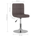 vidaXL Tabouret de bar pivotant Taupe Tissu