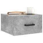 vidaXL Table de chevet murale gris béton 35x35x20 cm