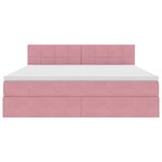 vidaXL Lit avec rangement et LED avec LED Rose 180 x 200 cm Velours