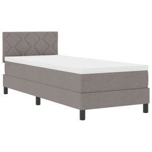 vidaXL Lit à ressorts avec matelas Taupe 80 x 200 cm tissu