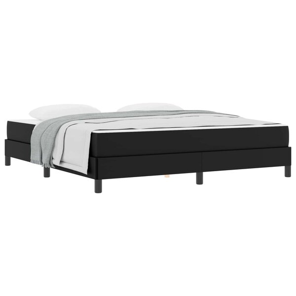 vidaXL Cadre de lit avec matelas Noir 180 x 200 cm tissu