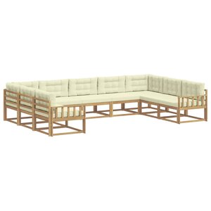 vidaXL Ensemble de canapés d'extérieur 9 Pièces Blanc et crème