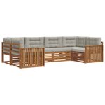 vidaXL Ensemble de canapés d'extérieur 6 pc Gris Naturel et Clair