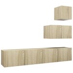 vidaXL Ensemble de meuble TV 4 Pièces Chêne sonoma Bois d'ingénierie