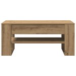 Table basse vidaXL chêne artisanal 102x55x45 cm en bois stratifié