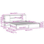 vidaXL Lit bibliothèque sans matelas blanc 180x200 cm bois pin massif