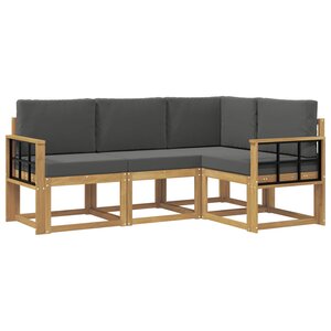 vidaXL Ensemble de canapés d'extérieur 4 pc Blanc et anthracite