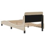 vidaXL Cadre de lit avec tête de lit Dover crème 90x190cm tissu