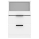 vidaXL Tables de chevet 2 Pièces Blanc Bois d'ingénierie