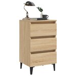 vidaXL Tables de chevet pieds en métal 2 Pièces chêne sonoma 40x35x69 cm