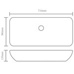 Vasque rectangulaire céramique Noir pour salle de bain