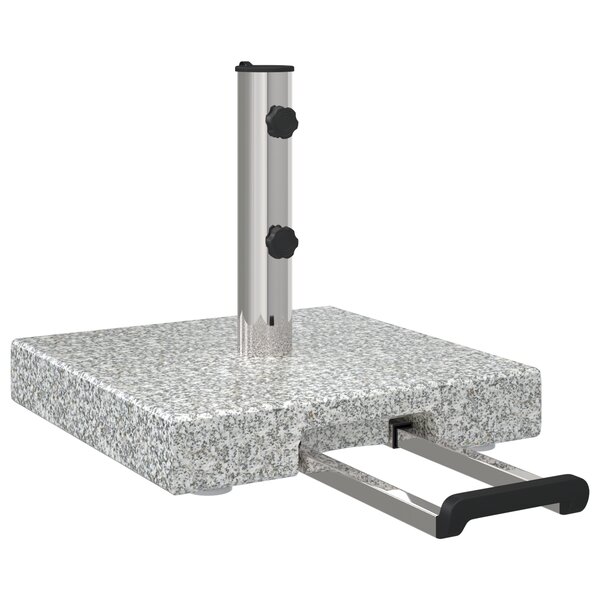 vidaXL Base de parasol à roulettes avec poignée granit gris 29 kg carrée
