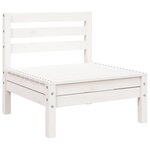 vidaXL Canapé de jardin 3 places et repose-pied blanc bois pin massif