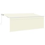 vidaXL Auvent Rétractable Crème et blanc 400 x 200 cm