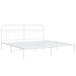 vidaXL Cadre de lit métal sans matelas et tête de lit blanc 200x200 cm