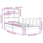 vidaXL Lit bibliothèque sans matelas cire marron 90x200 cm pin massif