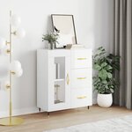 vidaXL Buffet Blanc brillant 69 5x34x90 cm Bois d'ingénierie