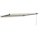 vidaXL Auvent rétractable crème 4x3 m tissu et aluminium