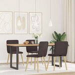 vidaXL Chaises à manger lot de 4 marron foncé tissu