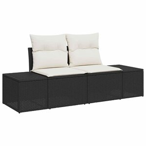 vidaXL Canapé de jardin avec coussin Noir 123 x 62 x 69 cm polyrotin