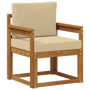 vidaXL Canapé d’extérieur Bois d'acacia massif et polyester Naturel